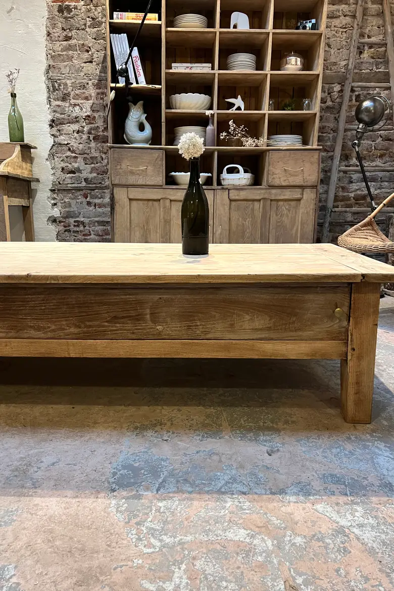 Grande table basse en chêne Début XXème