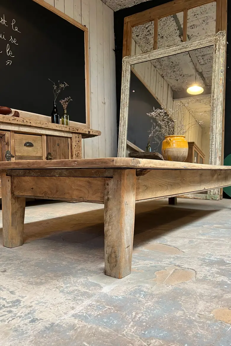 Grande table basse en chêne Début XXème