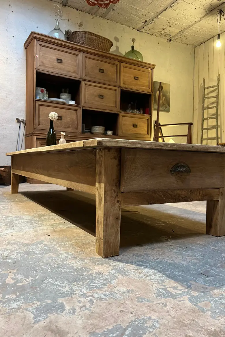 Grande table basse en chêne Début XXème