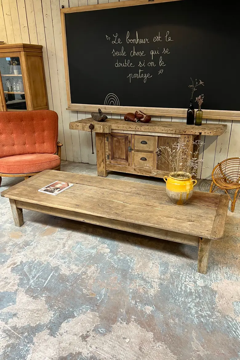 Grande table basse en chêne Début XXème