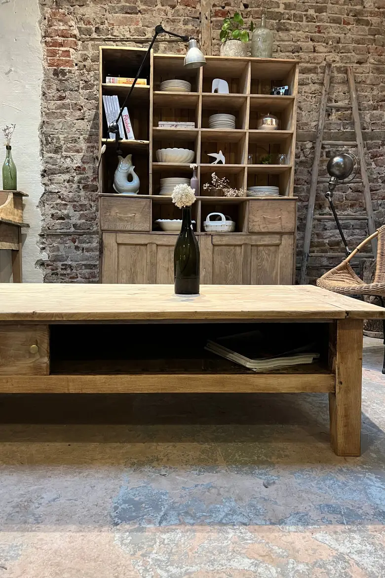 Grande table basse en chêne Début XXème