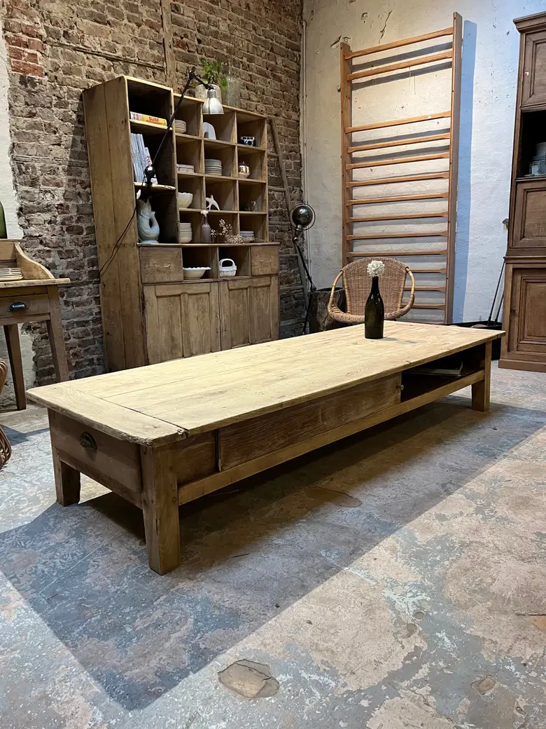 Grande table basse en chêne Début XXème