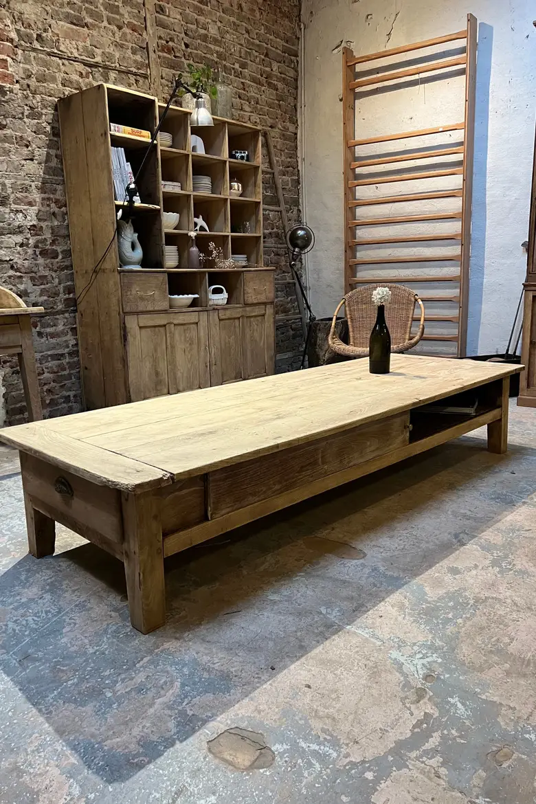 Grande table basse en chêne Début XXème