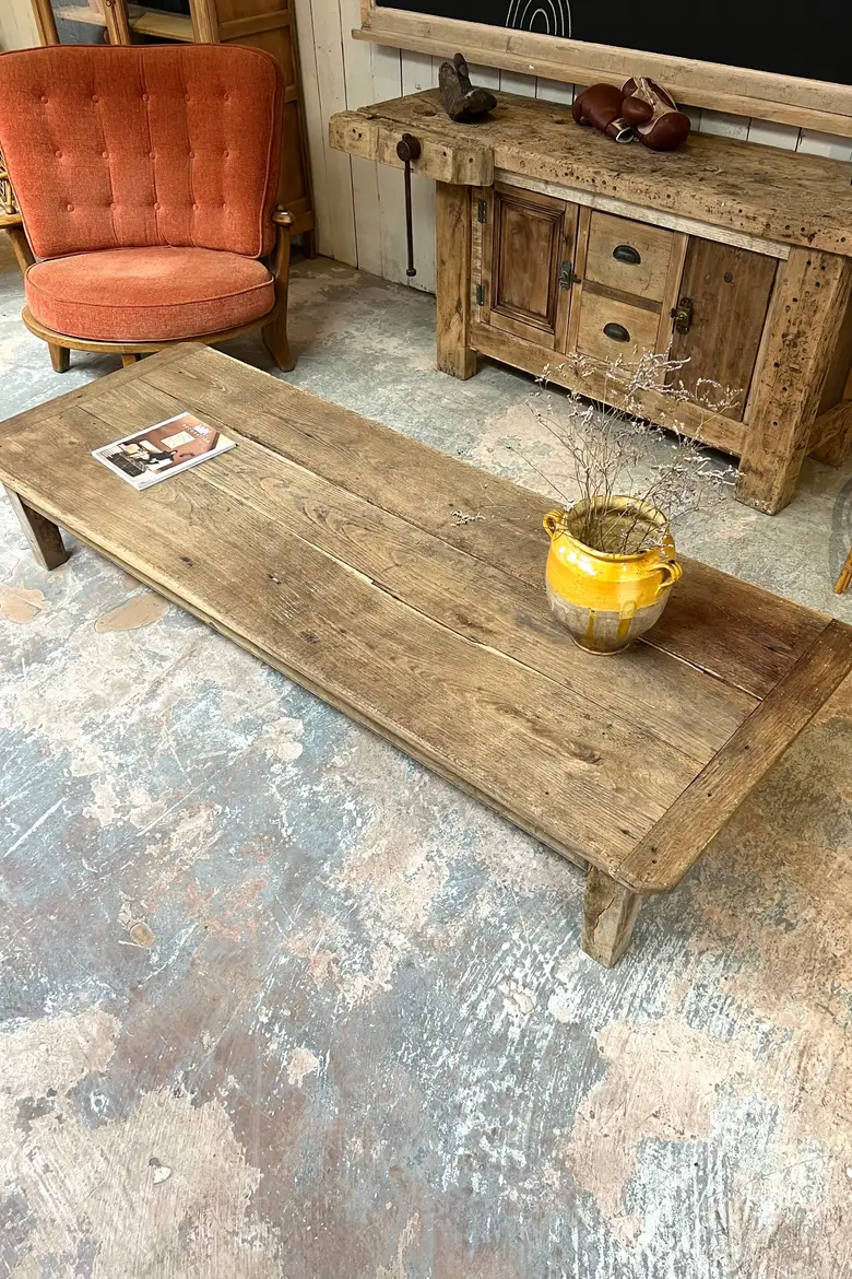 Grande table basse en chêne Début XXème