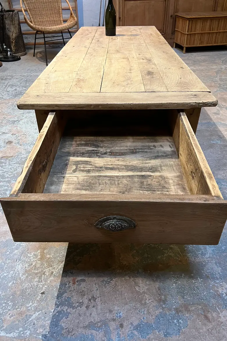Grande table basse en chêne Début XXème