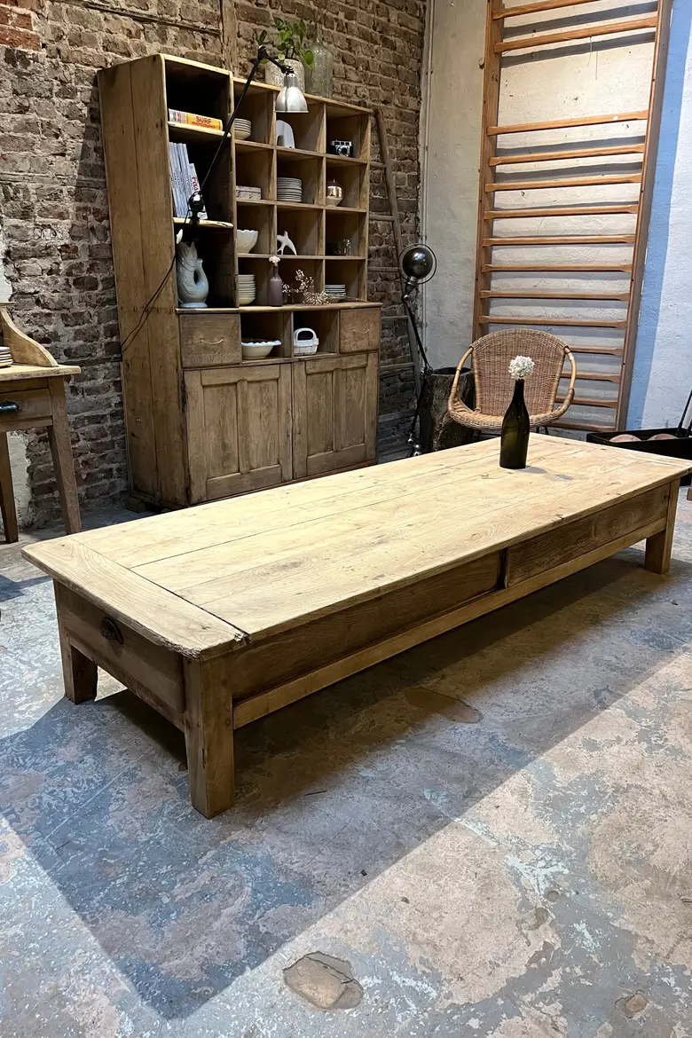 Grande table basse en chêne Début XXème
