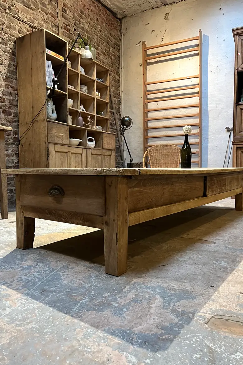 Grande table basse en chêne Début XXème