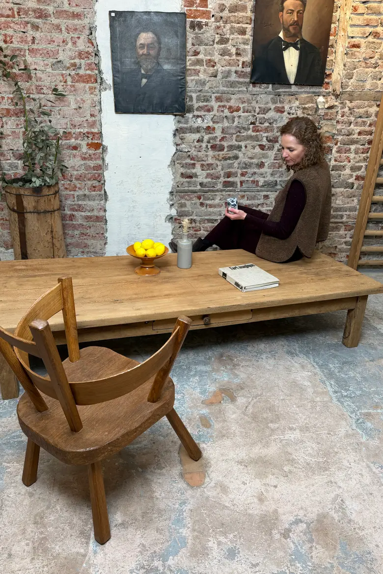 Grande table basse en hêtre – fin 19ème