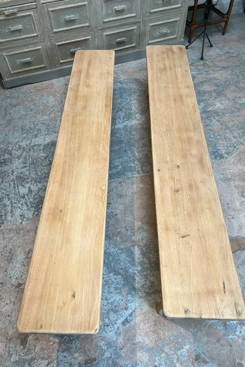 Grande table de bistrot en hêtre Début XXème