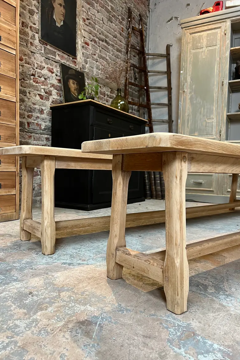 Grande table de bistrot en hêtre Début XXème