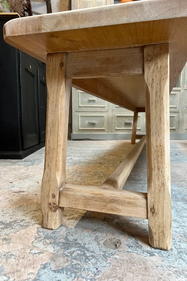 Grande table de bistrot en hêtre Début XXème
