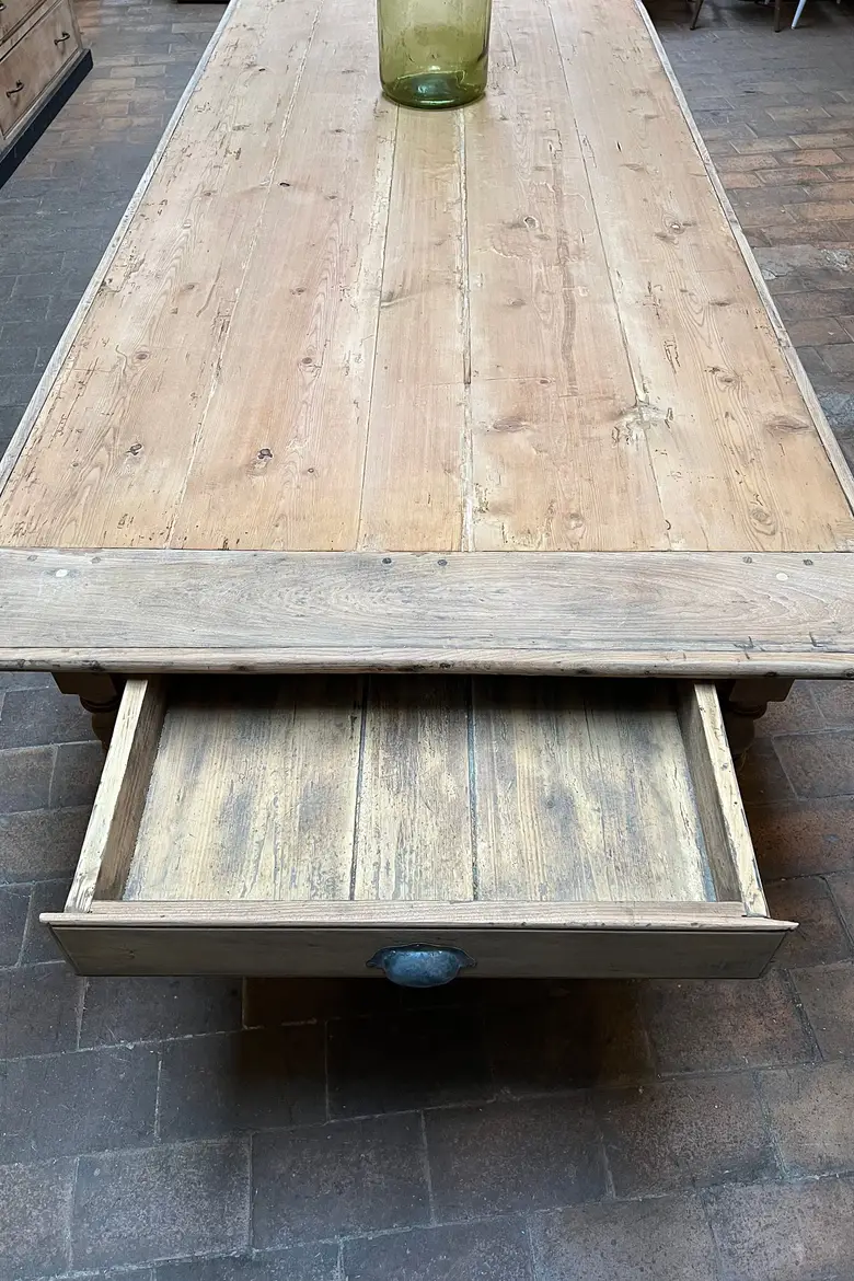 Grande table de château en sapin XIXème