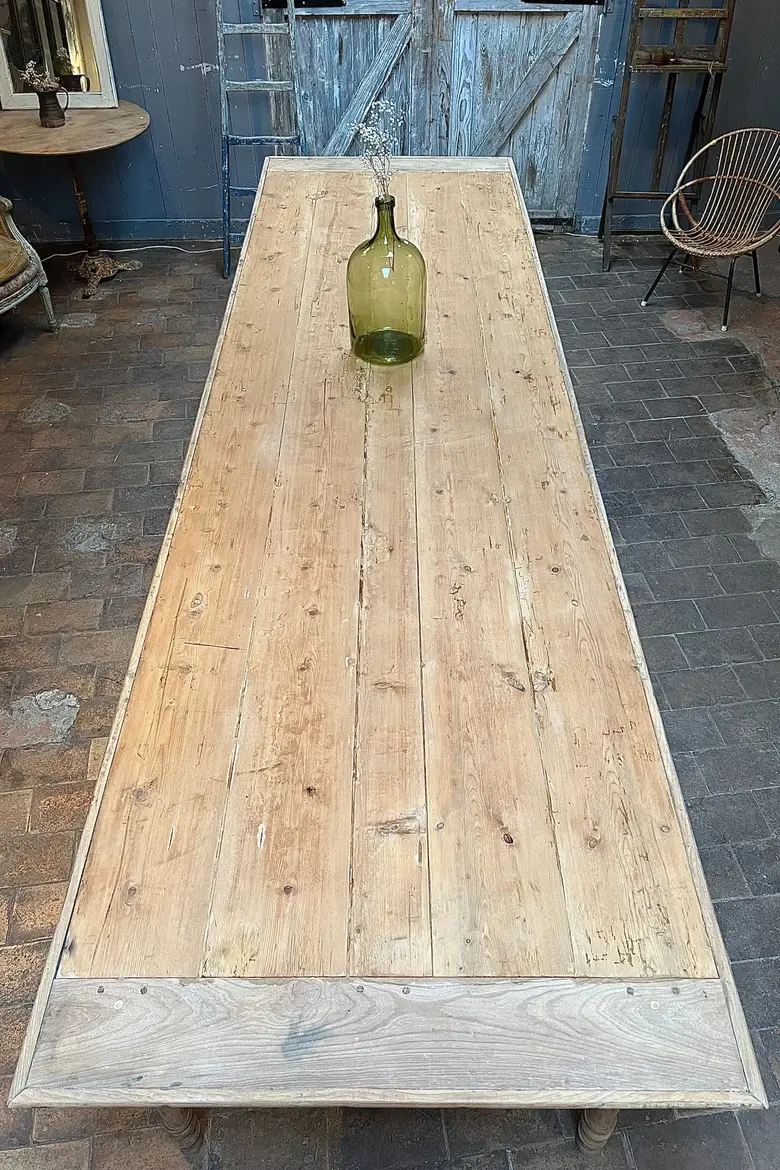 Grande table de château en sapin XIXème