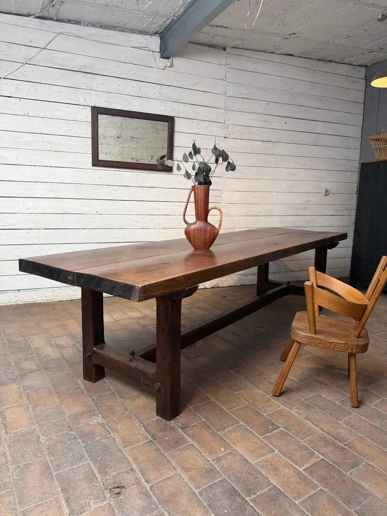 Grande table de communauté en chêne – fin XIXe / début XXe — Grande table de communauté en chêne – fin XIXe / début XXe