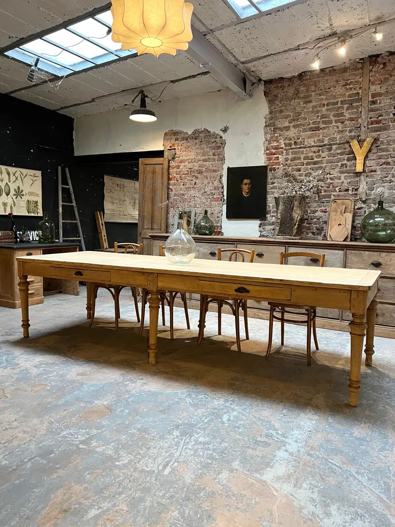 Grande table de confection en chêne Début XXème
