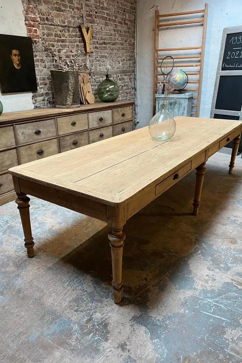 Grande table de confection en chêne Début XXème