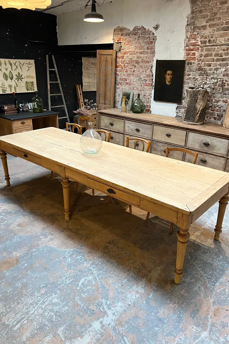 Grande table de confection en chêne Début XXème