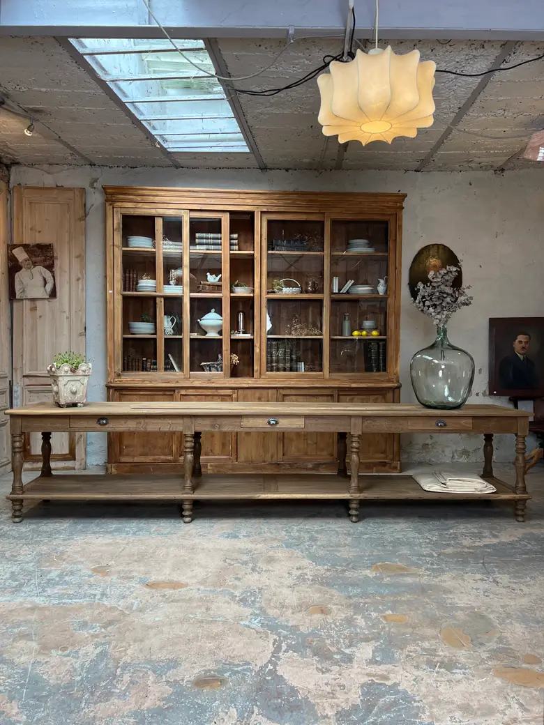 Grande table de drapier en chêne