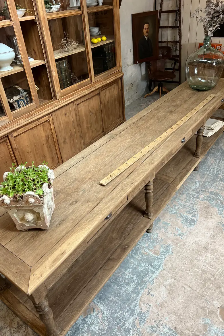 Grande table de drapier en chêne