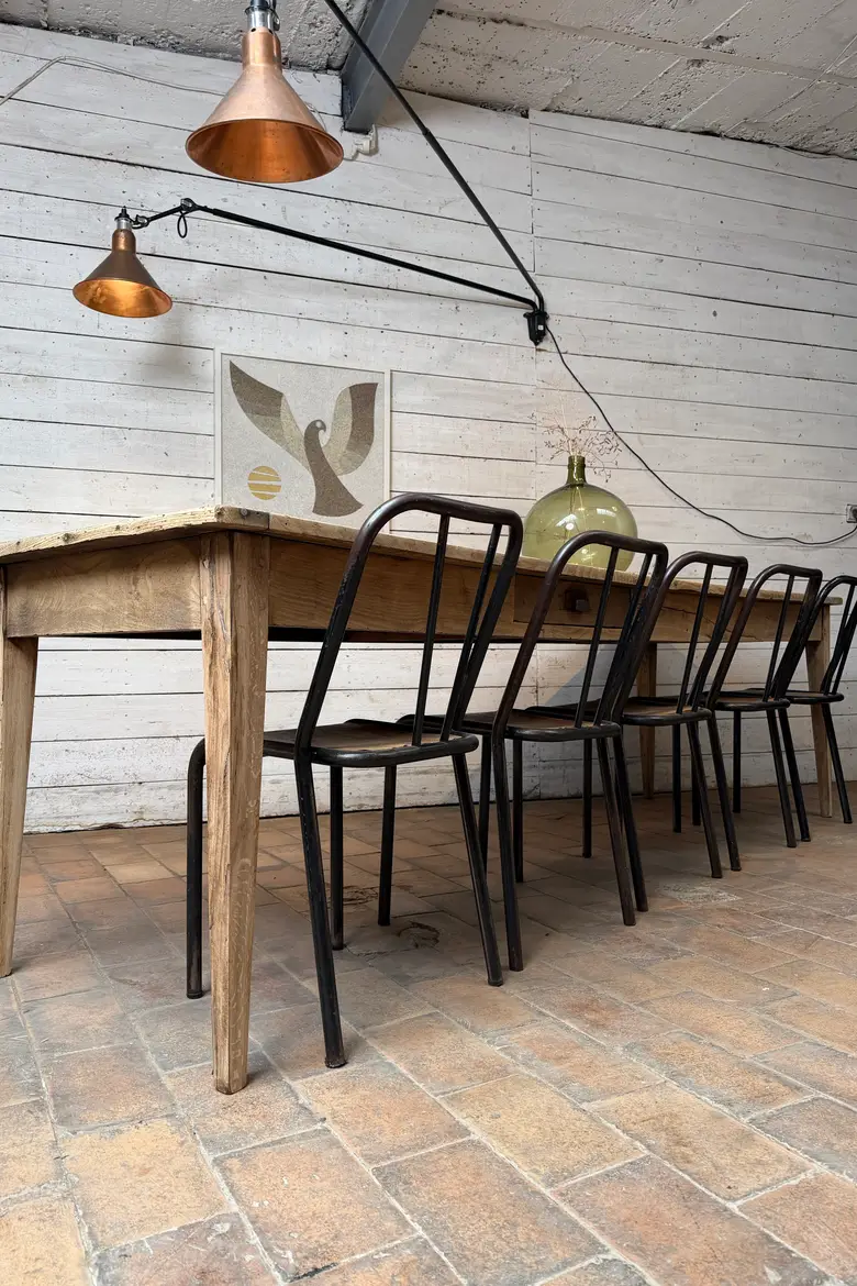 Grande table de ferme en châtaignier
