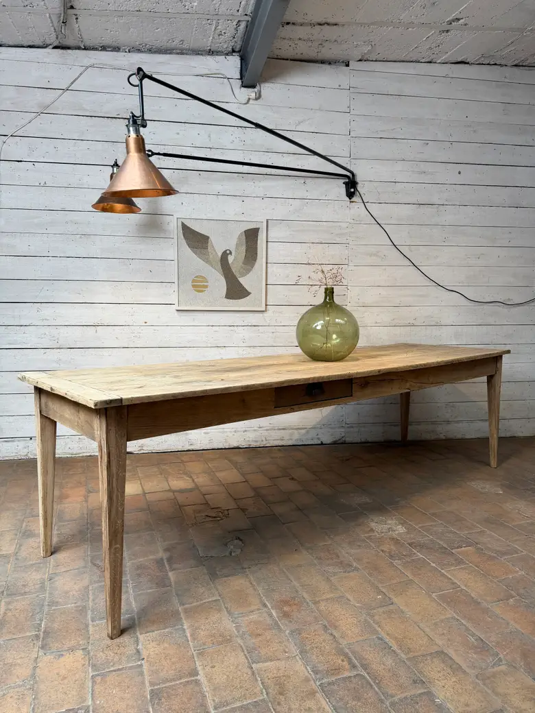 Grande table de ferme en châtaignier
