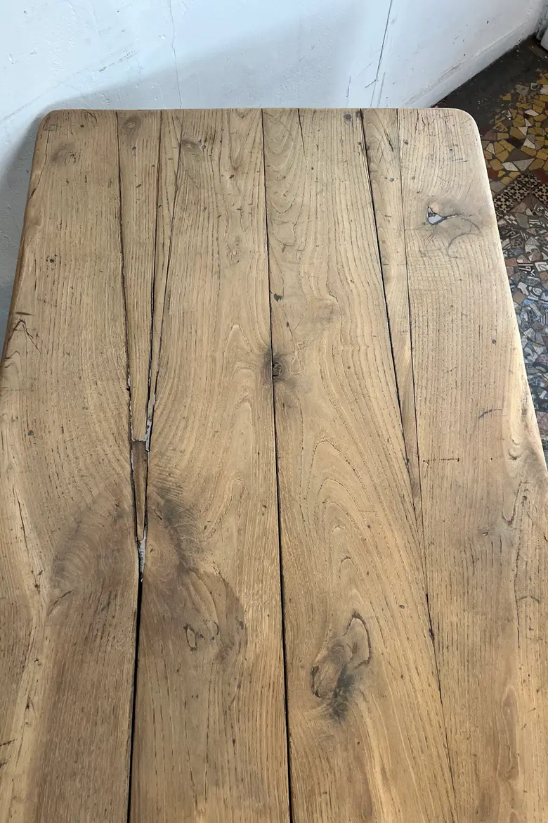 Grande table de ferme en châtaignier