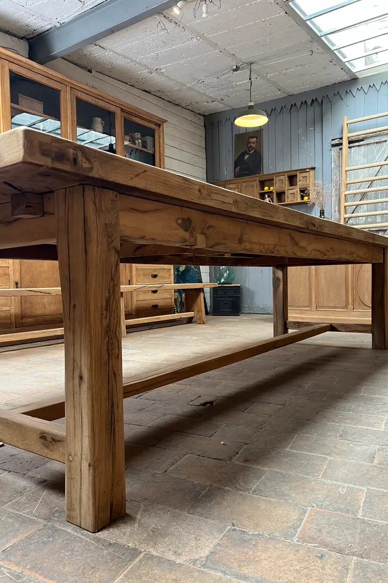 Grande table de ferme en chêne