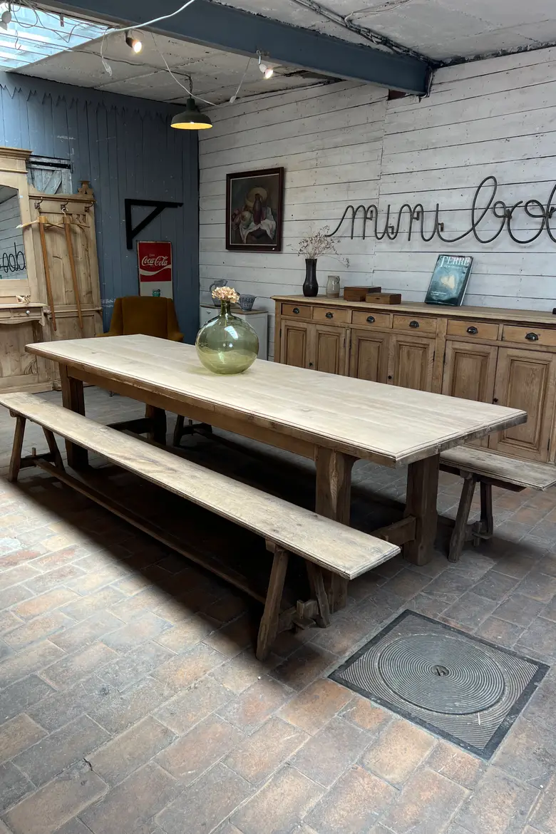 Grande table de ferme en chêne