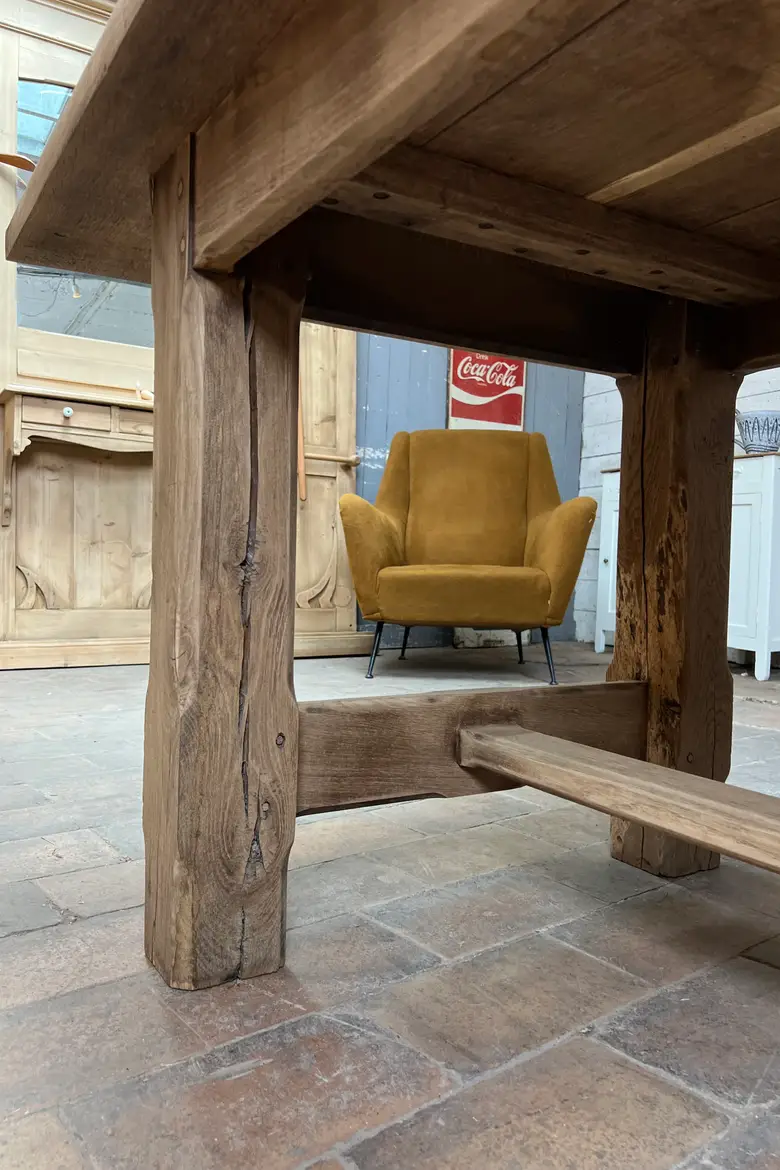 Grande table de ferme en chêne