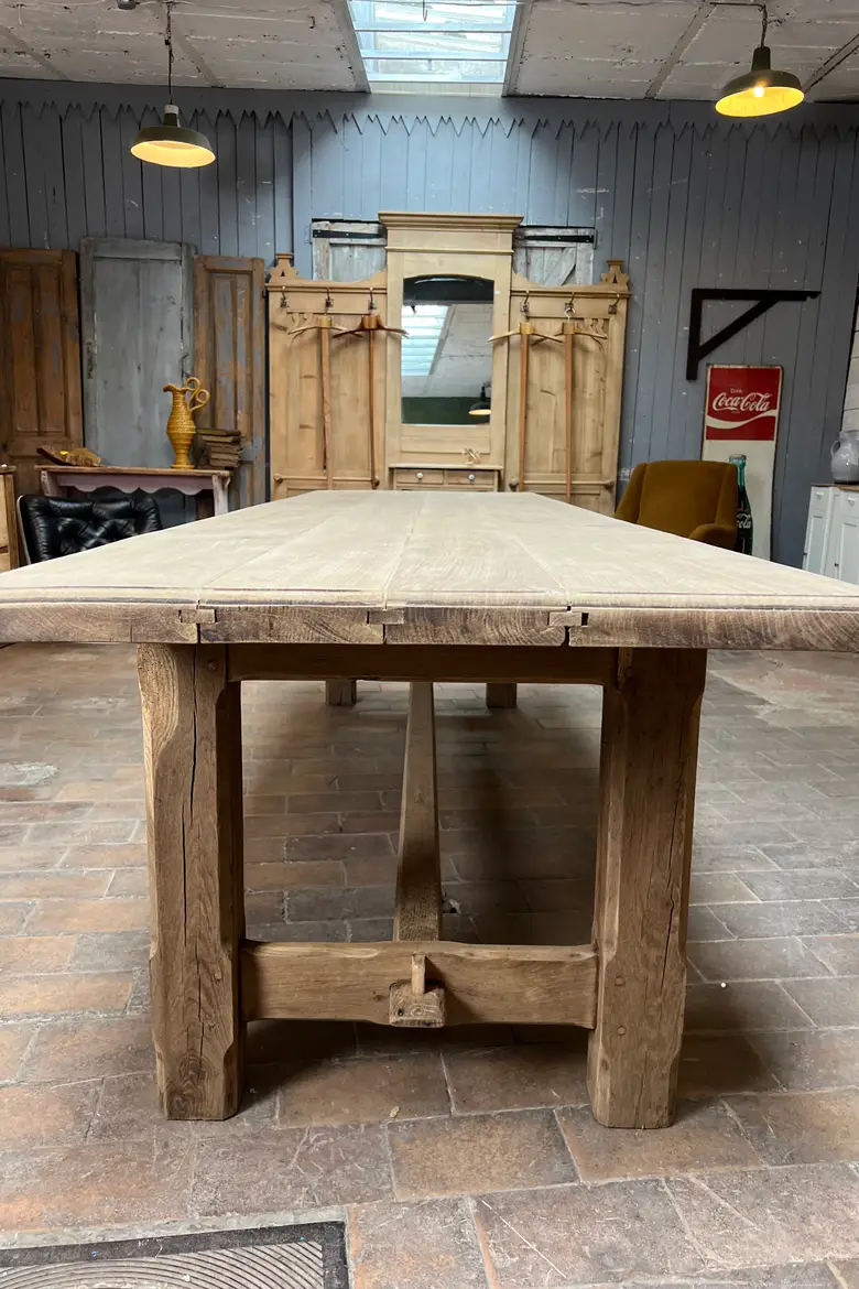 Grande table de ferme en chêne