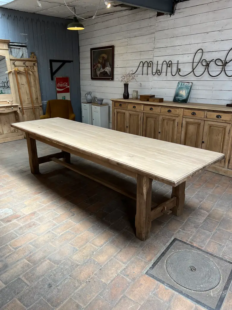Grande table de ferme en chêne