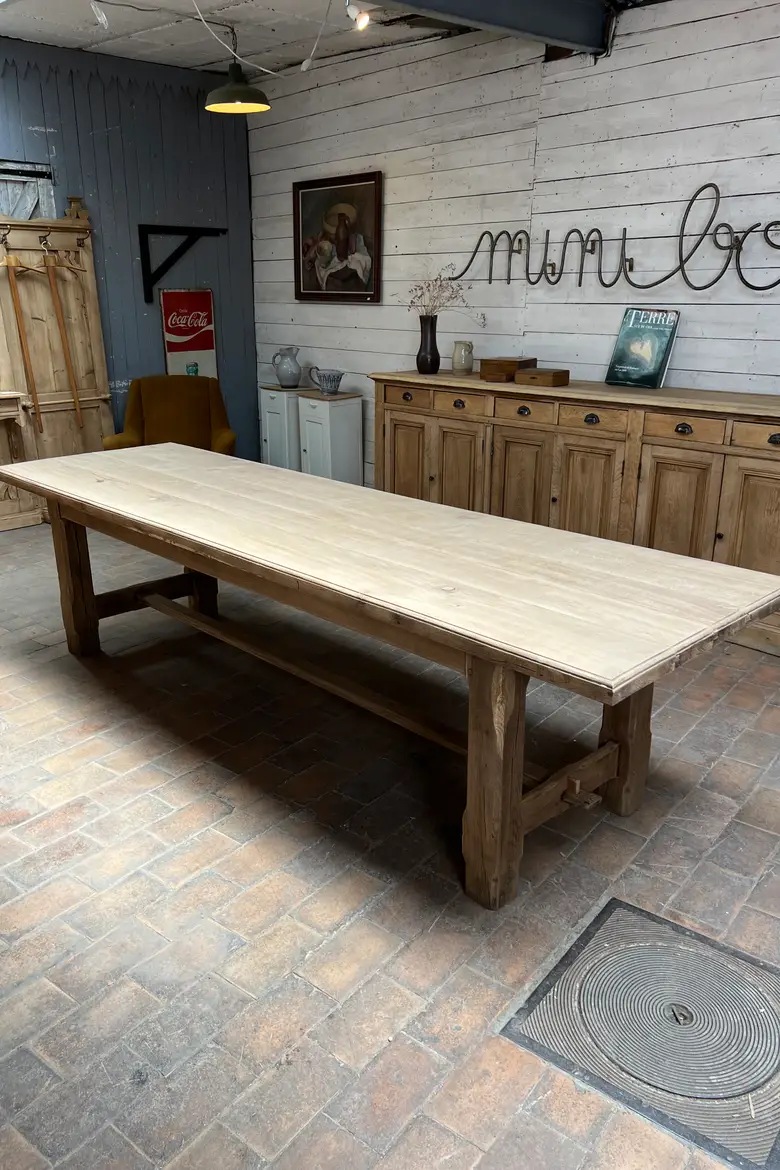 Grande table de ferme en chêne