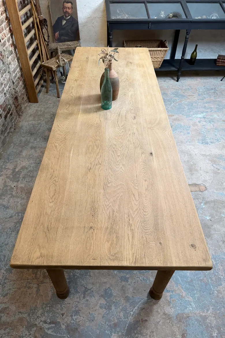 Grande table de ferme en chêne – années 50