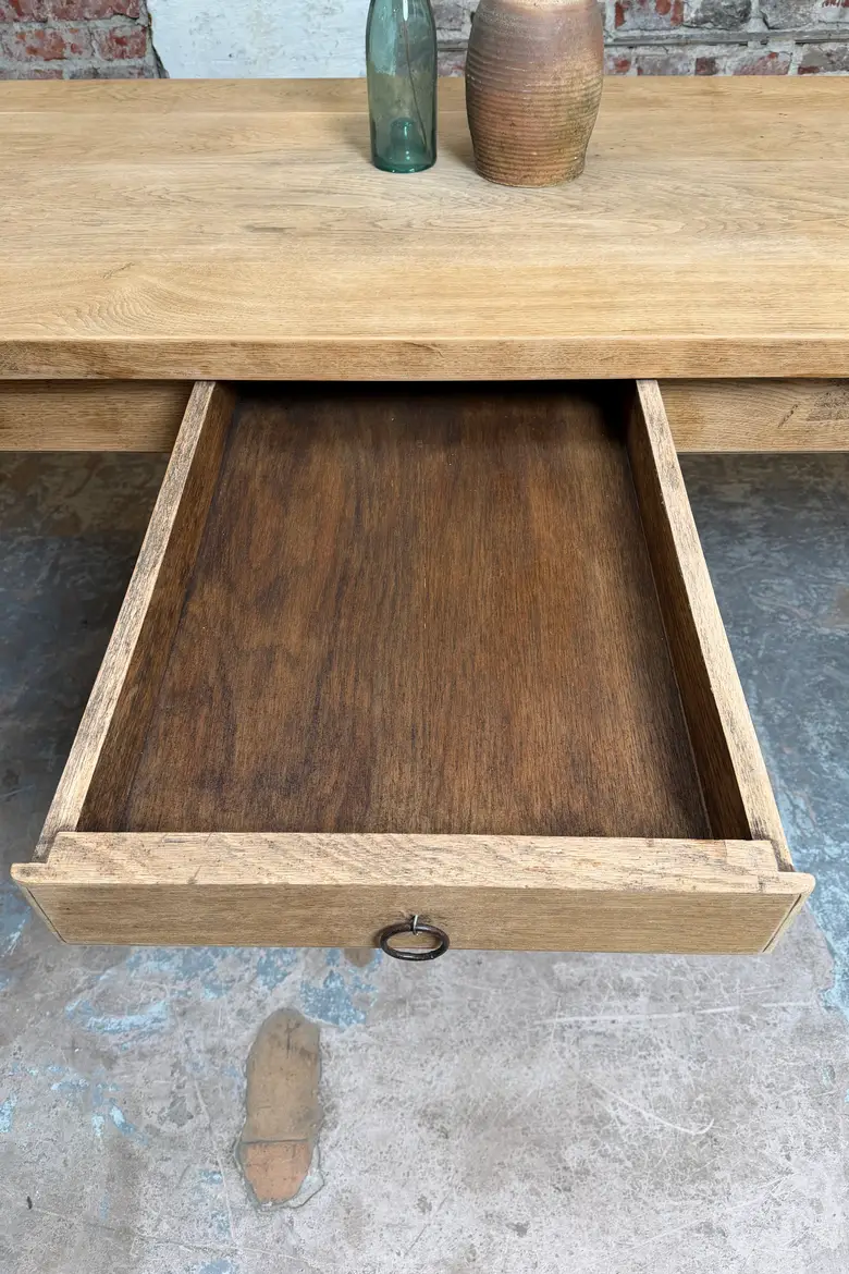 Grande table de ferme en chêne – années 50