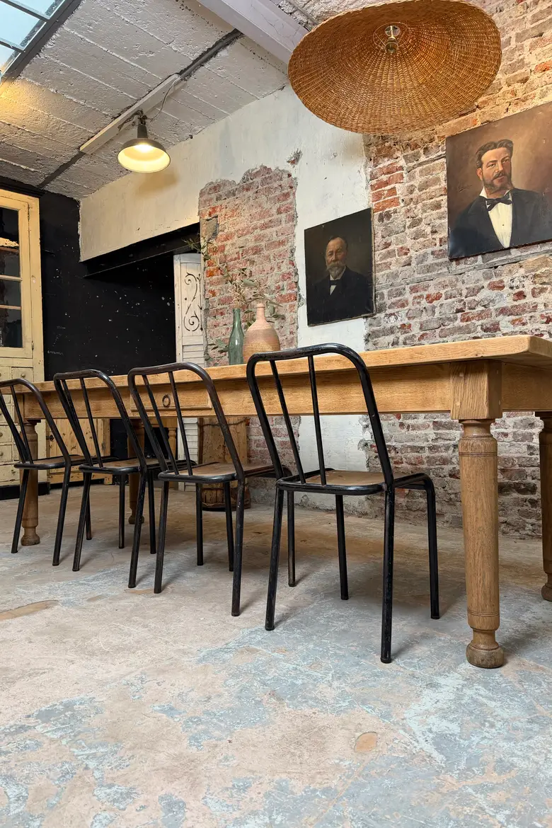 Grande table de ferme en chêne – années 50