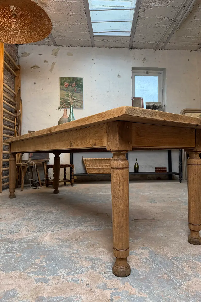 Grande table de ferme en chêne – années 50