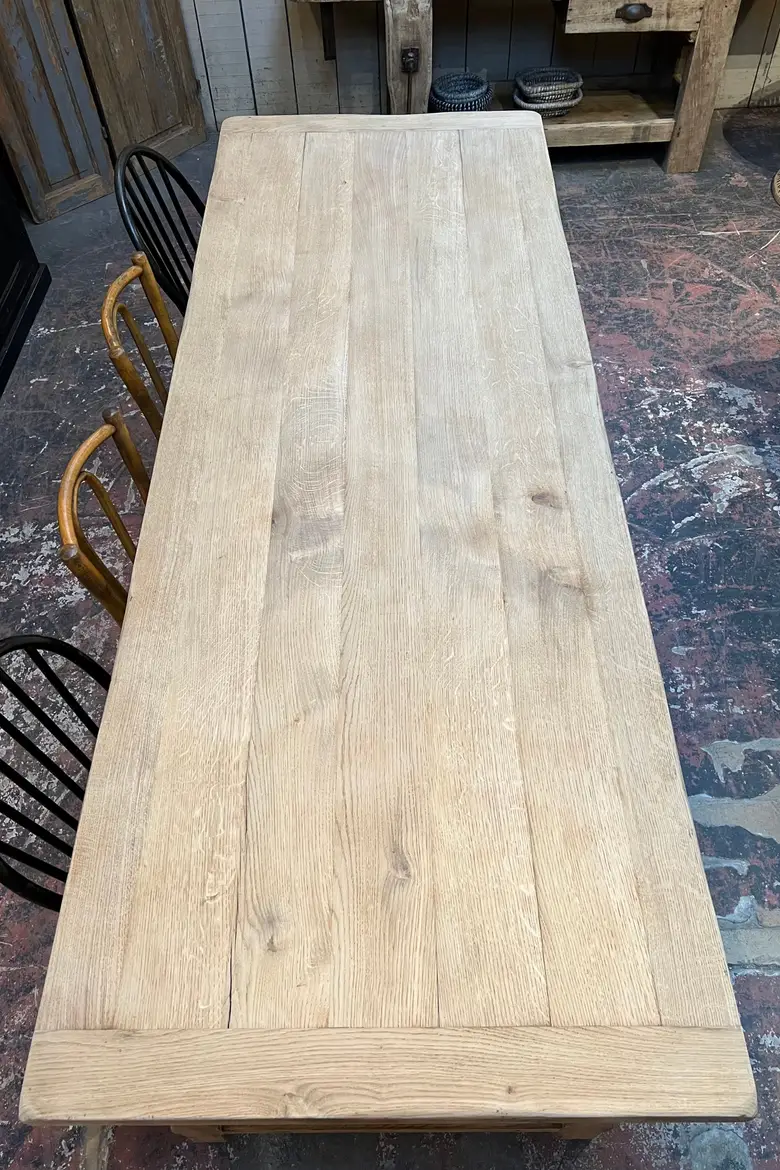 Grande table de ferme en chêne Années 60
