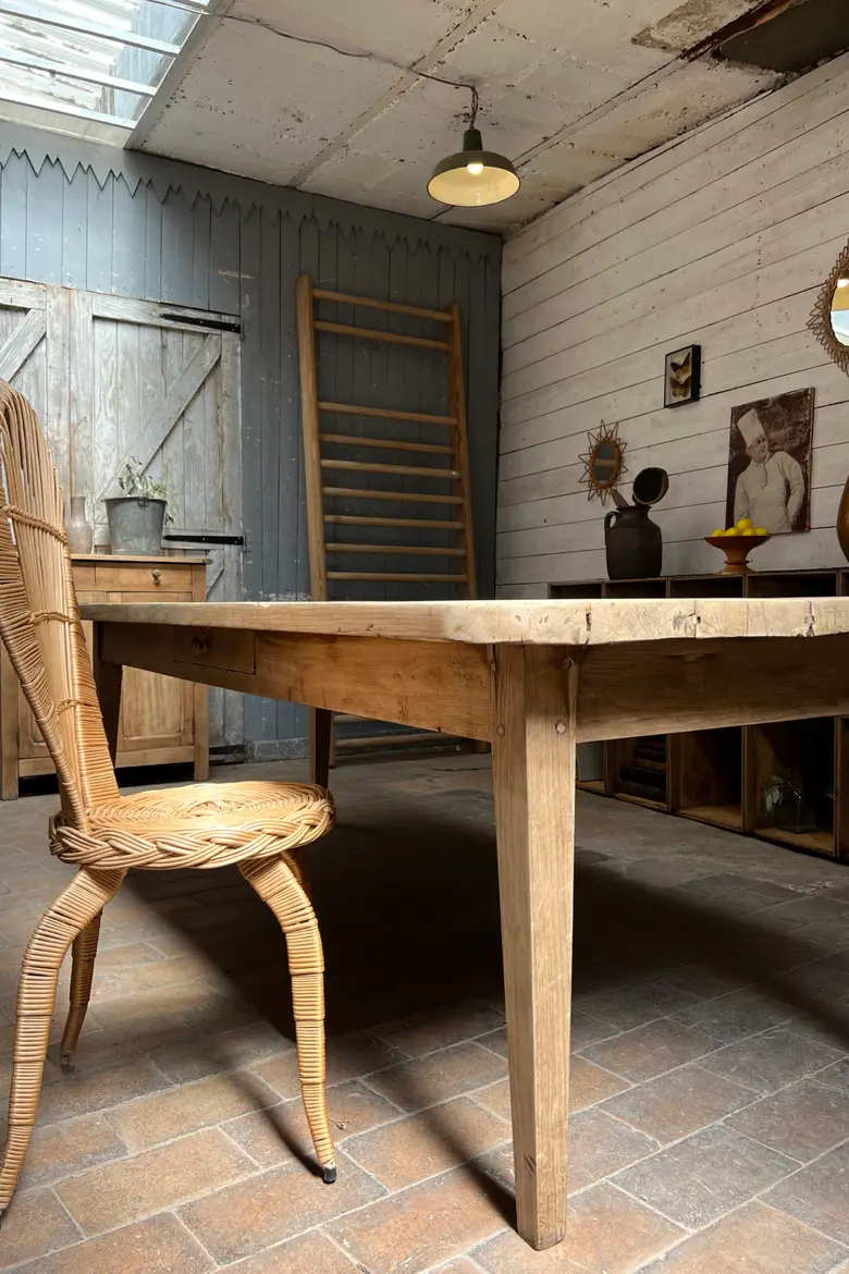 Grande table de ferme en chêne – Début XXe