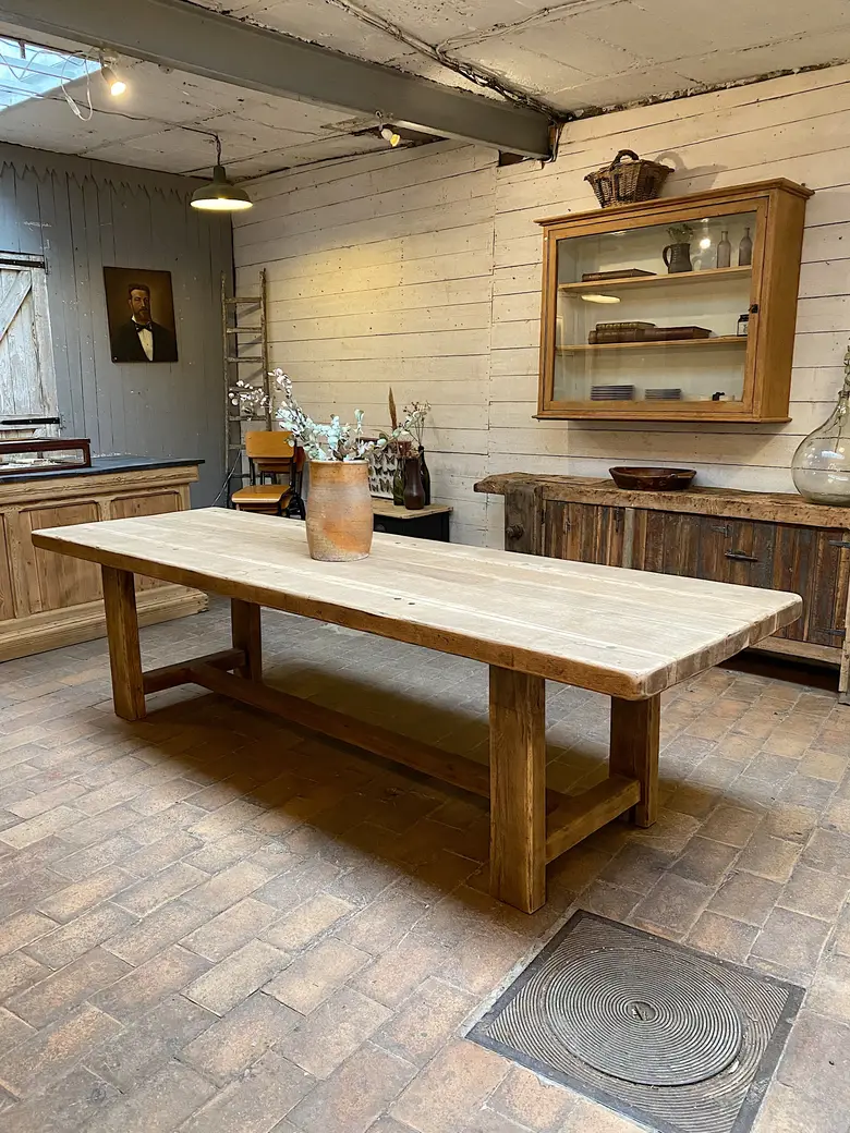 Grande table de ferme en chêne Début XXème