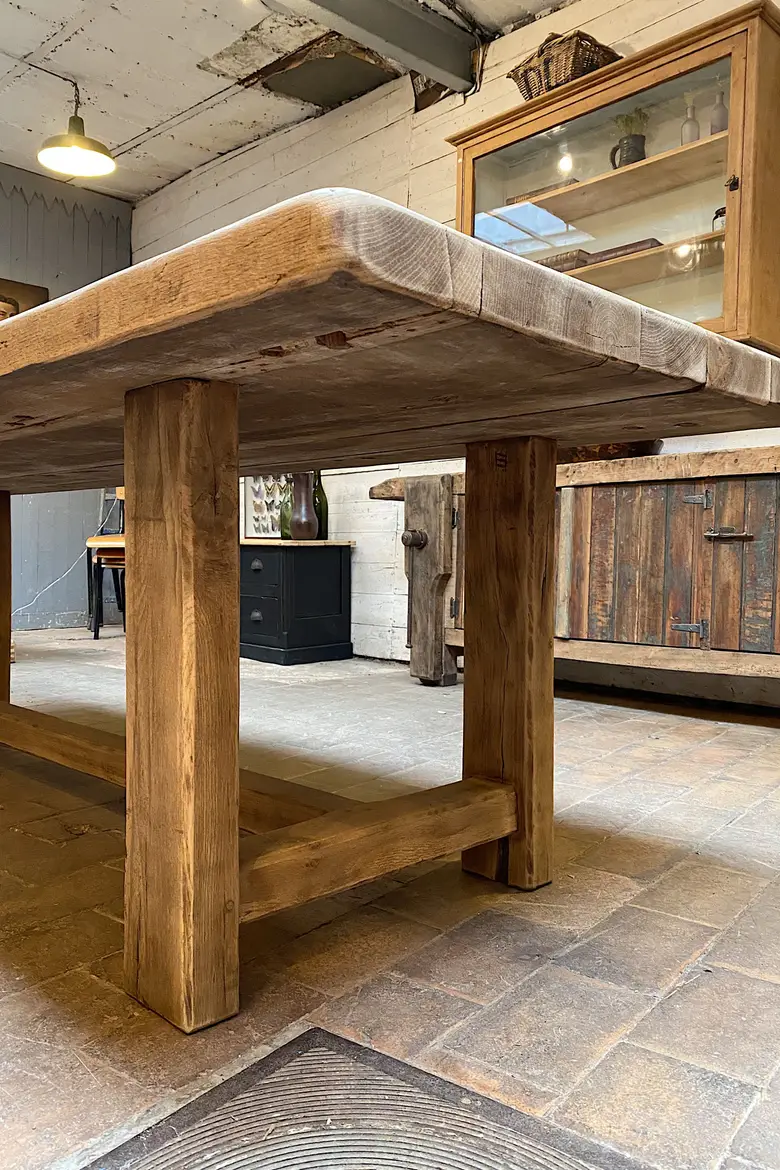 Grande table de ferme en chêne Début XXème