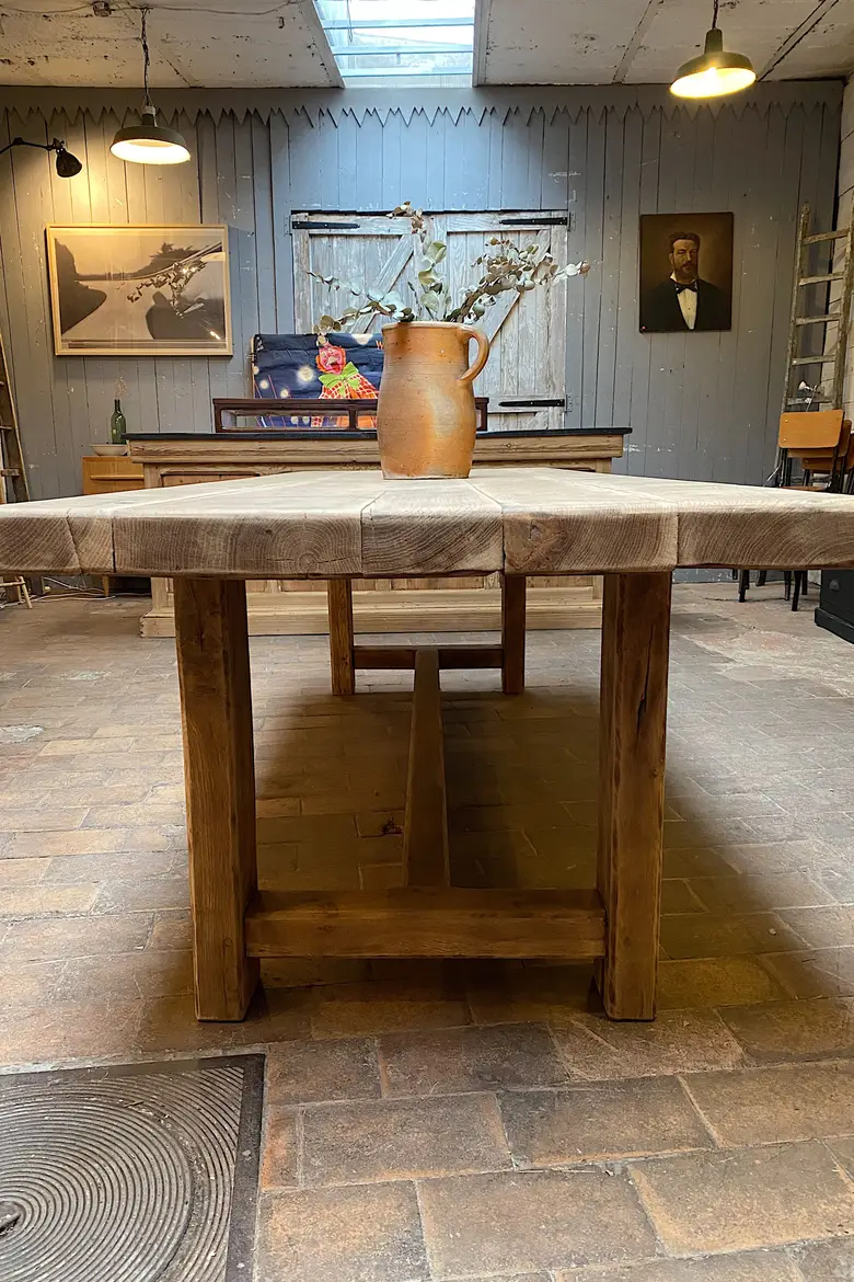 Grande table de ferme en chêne Début XXème