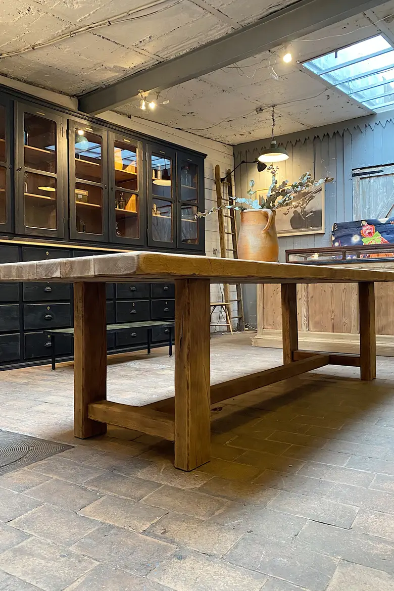 Grande table de ferme en chêne Début XXème