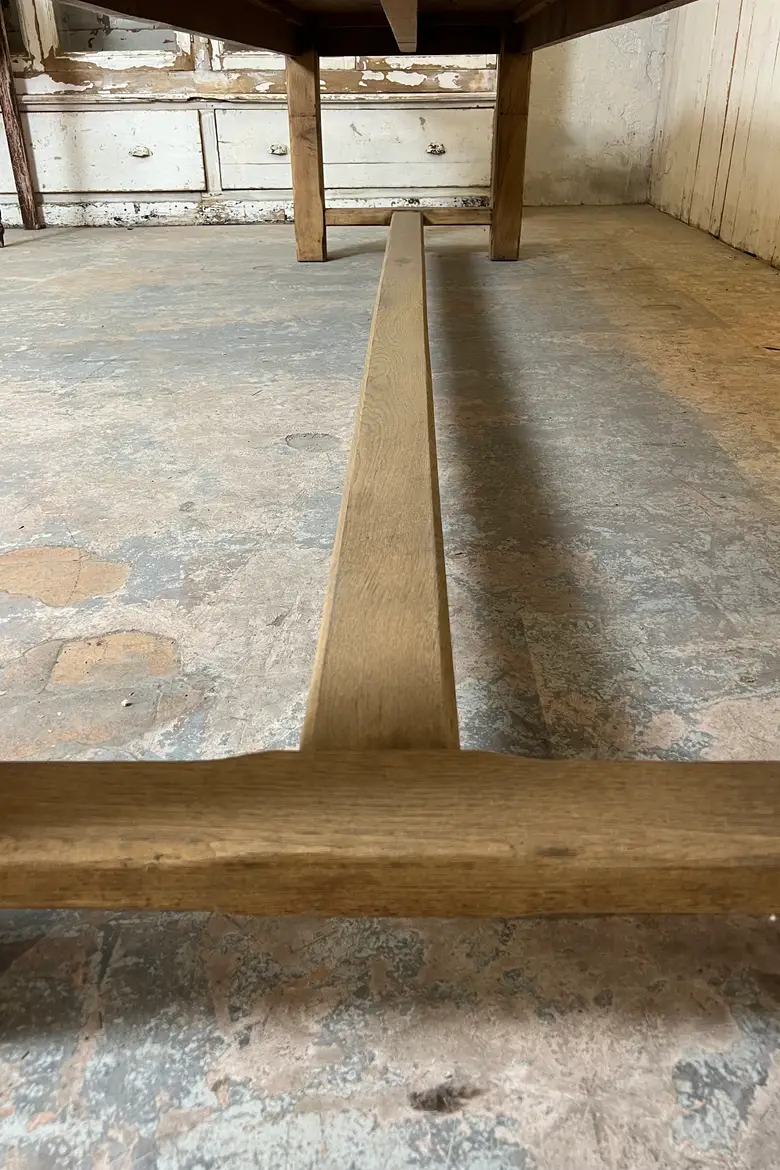 Grande table de ferme en chêne massif - Années 50