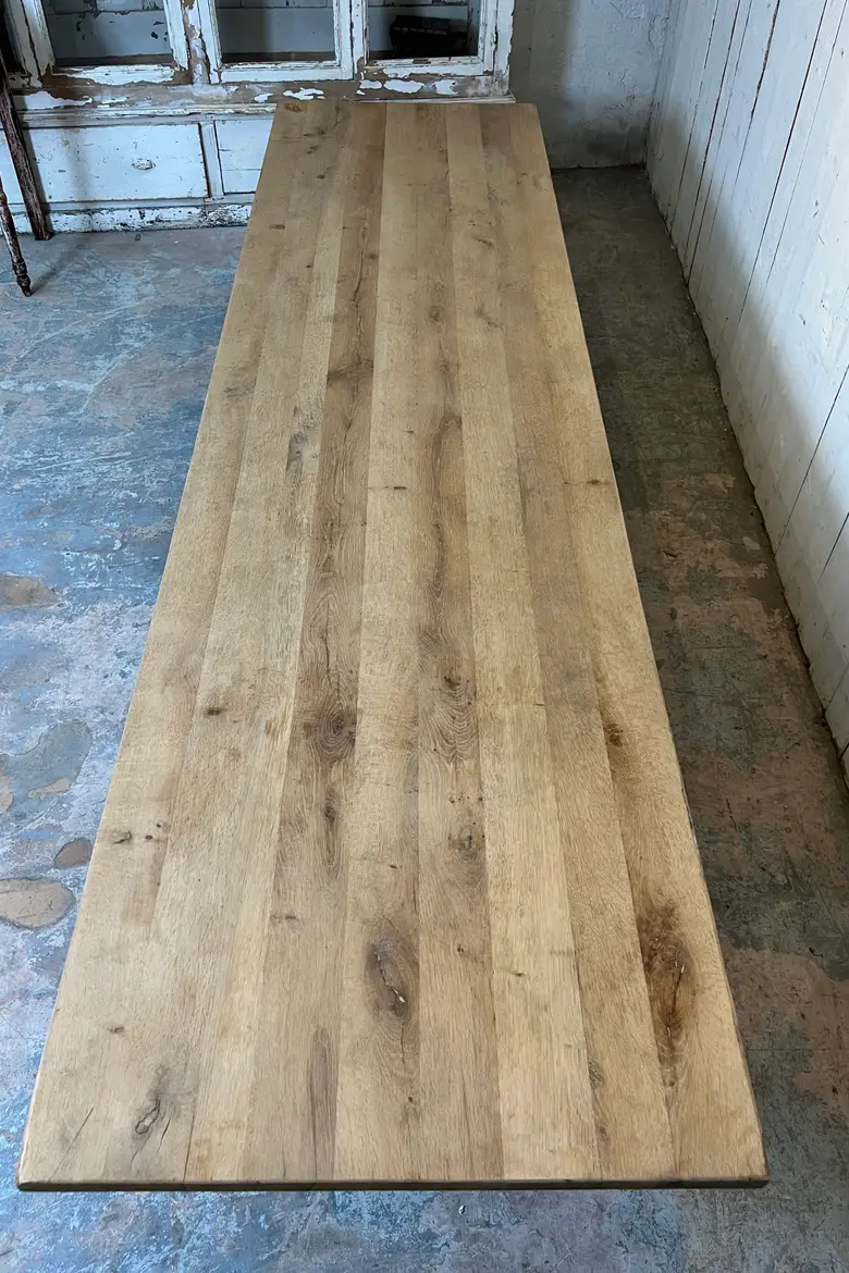 Grande table de ferme en chêne massif - Années 50