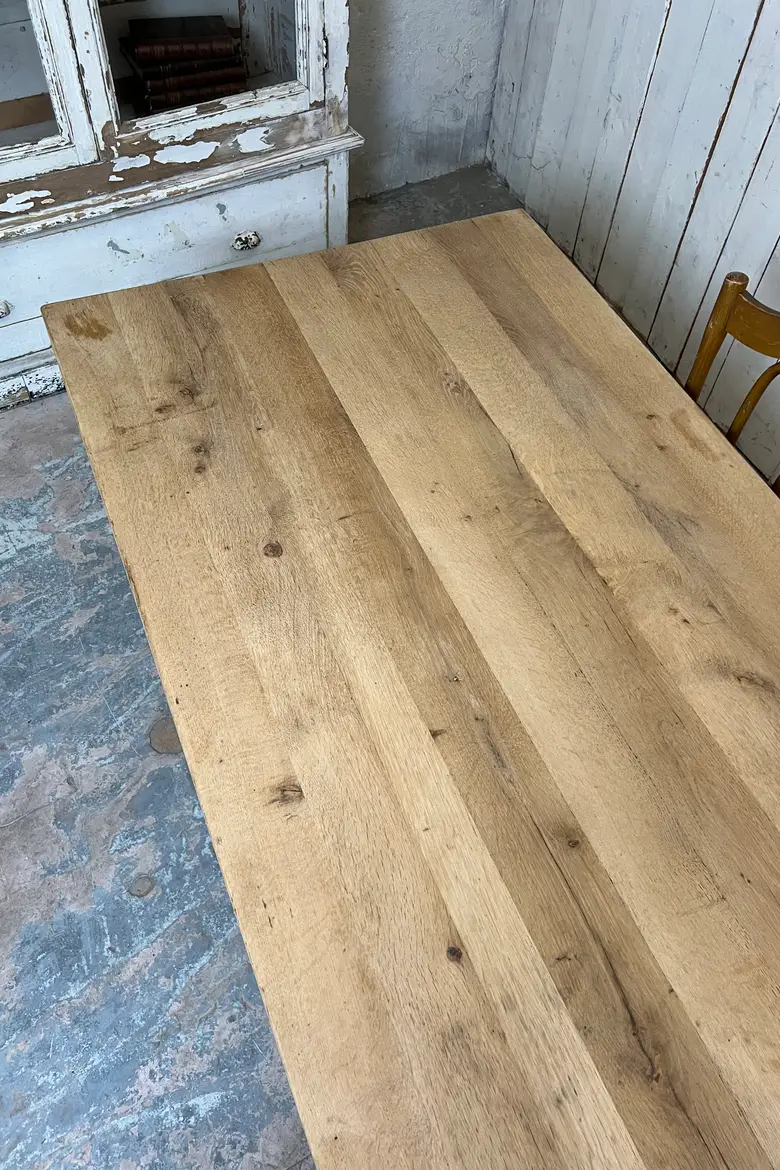 Grande table de ferme en chêne massif - Années 50