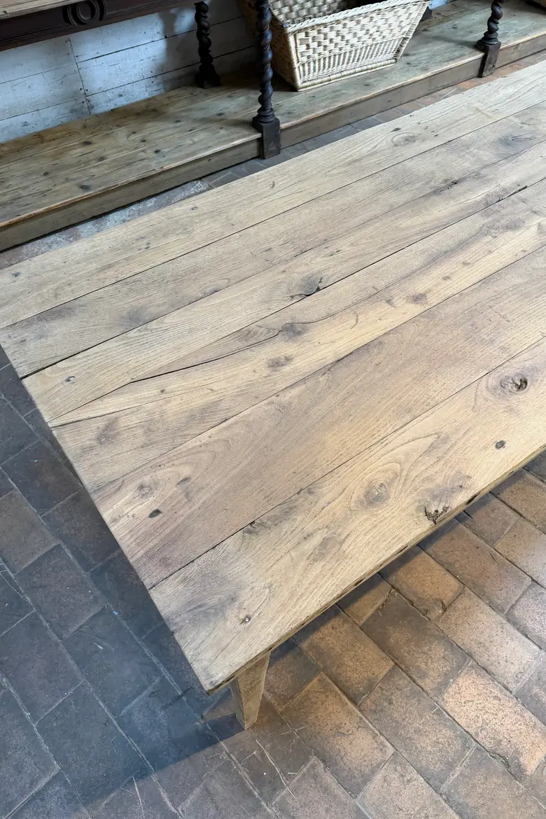 Grande table de ferme en chêne – XIXe siècle