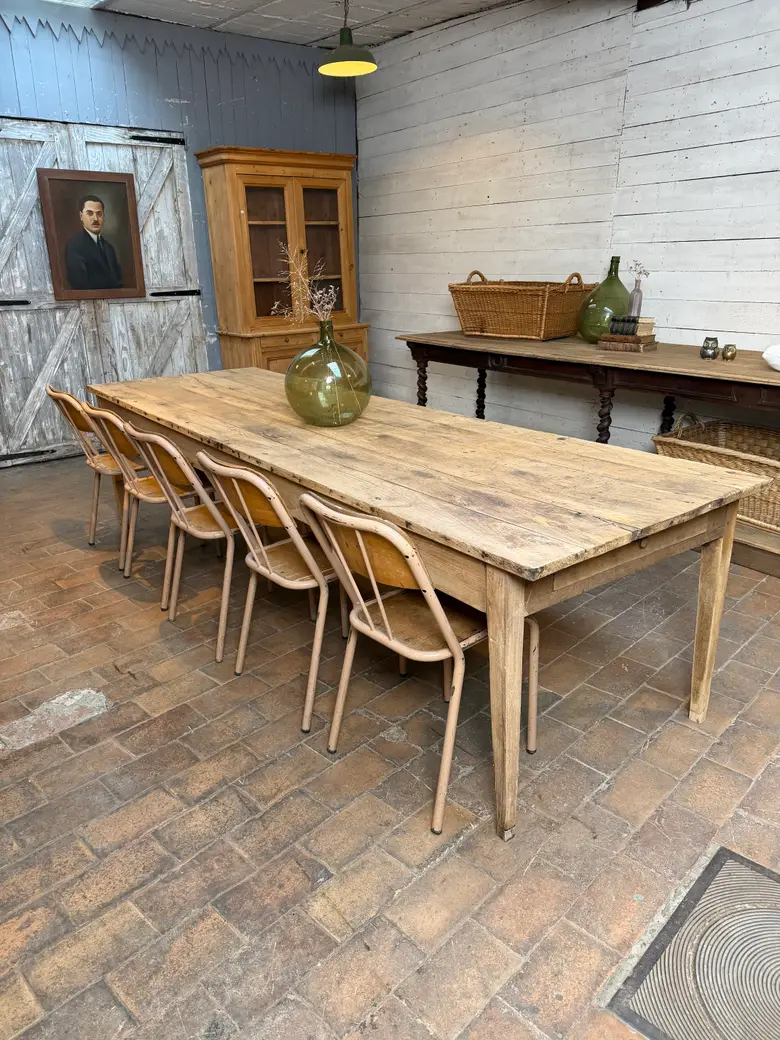 Grande table de ferme en chêne – XIXe siècle