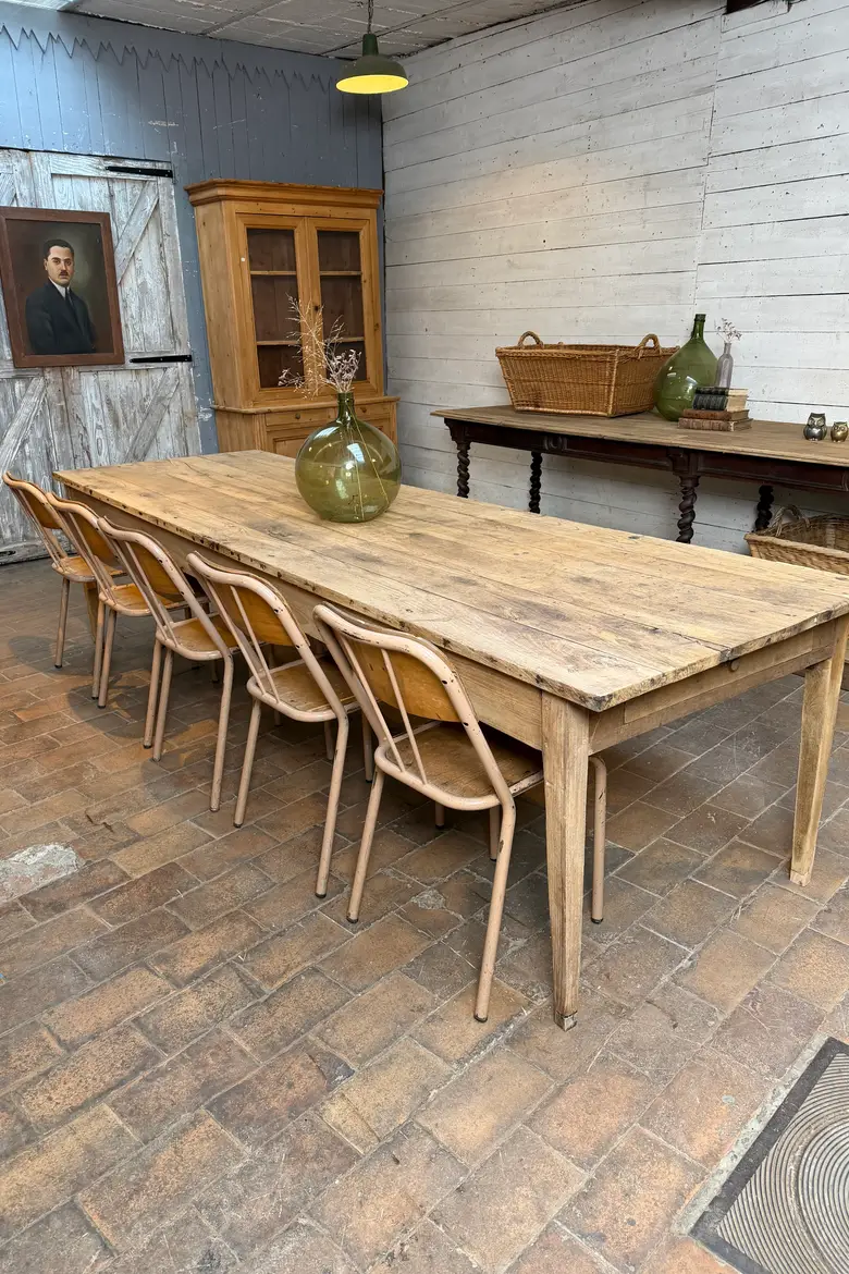 Grande table de ferme en chêne – XIXe siècle