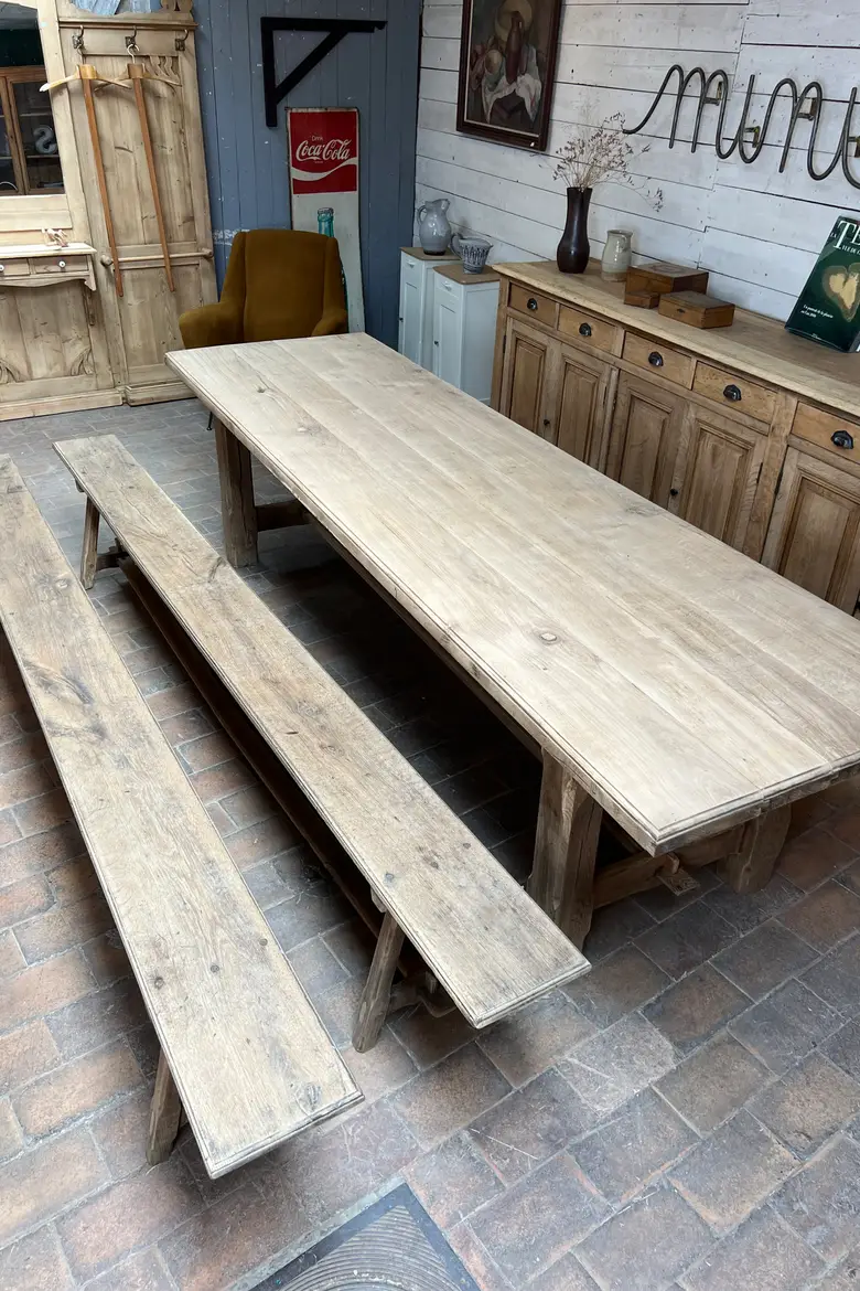 Grande table de ferme en chêne