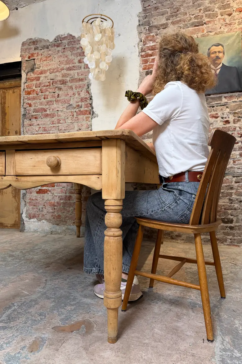 Grande table de ferme en sapin